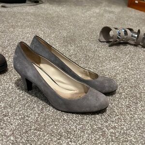 Gray short suede naturalizer heels